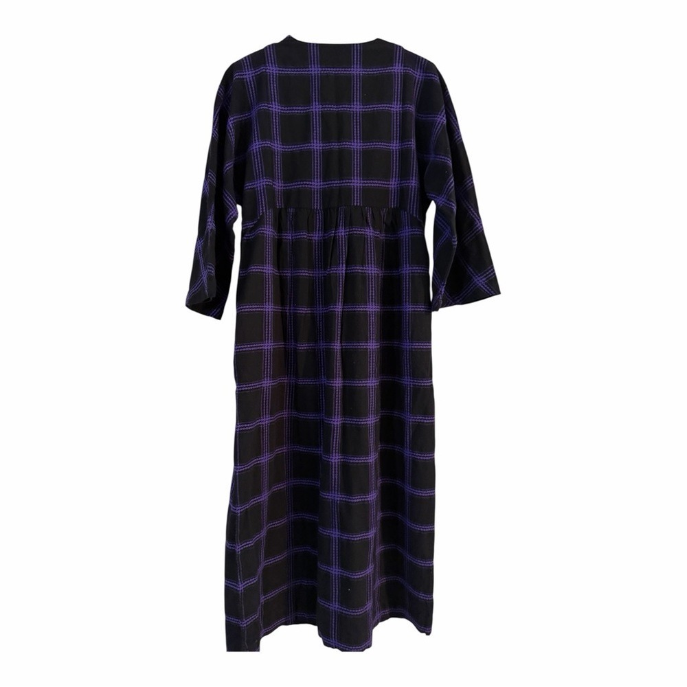 Mara Hoffman Aviva Dolman Sleeve Midi Dress Penny Plaid Purple Size XXS - Picture 3 of 5